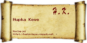 Hupka Keve névjegykártya